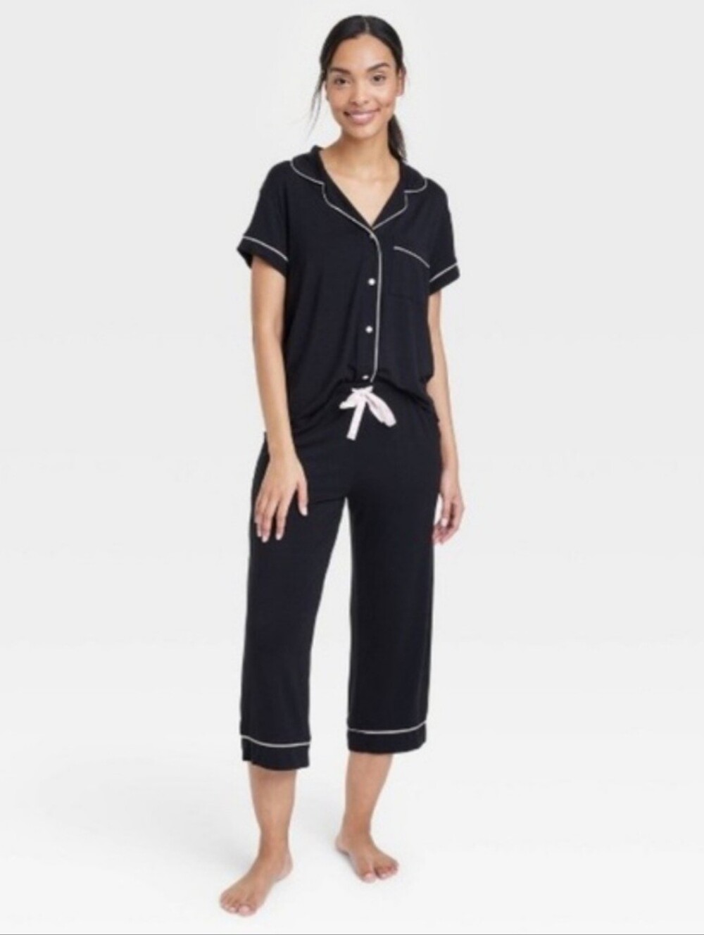 Stars Above Modal Pajamas Short Sleeve Top Capri Cropped Bottoms